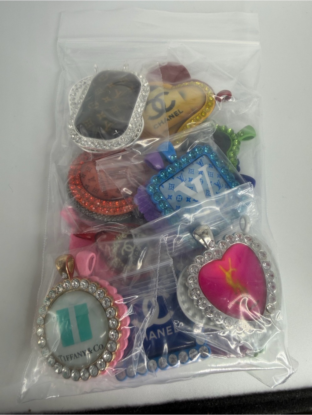 Assorted Tray Charms for Jewelry Making - Mixed Colors